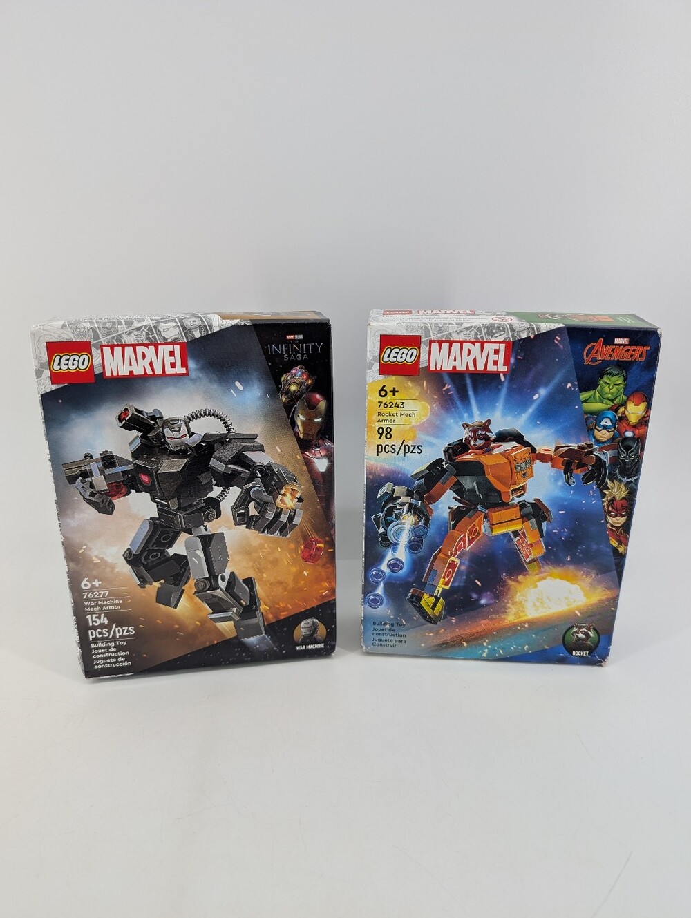 Lego Marvel Rocket Mech Armor 76243 War Machine Mech Armor 76277 Set Of 2 New - Picture 1 of 10